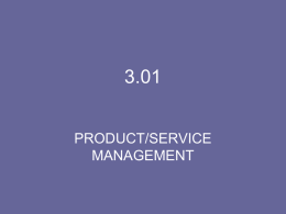 product/service management
