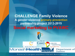 CHALLENGE Family Violence A gender
