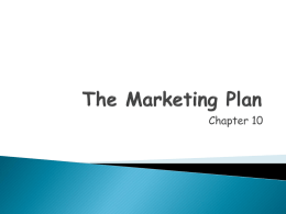 CH 10 PPT The Marketing Plan