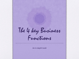 The 4 key Business Functions
