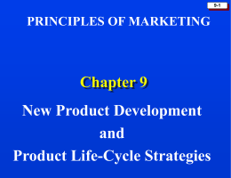 Chapter 9: New Product Development and