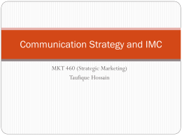 Communication Strategy & IMC
