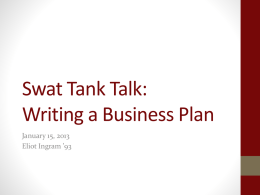 Business Plan Presentation by Eliot Ingram