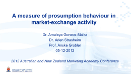A measure of prosumption behaviour in market