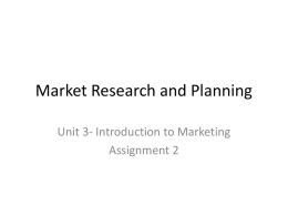 For Marketing research