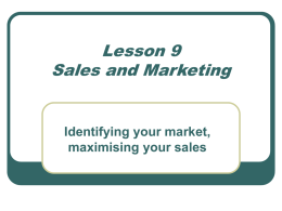 Lesson 9 - Marketing and Sales (revised)
