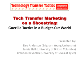 Tech Transfer Marketing on a Shoestring