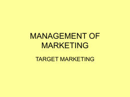 3. Target marketing - Portlethen Academy