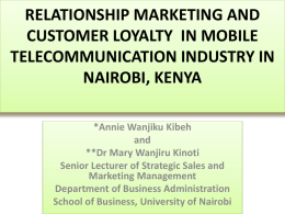 relationship marketing and customer loyalty in mobile