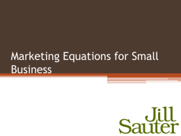 Marketing Equations - Green Trades Conference