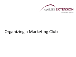 Organizing a Marketing Club