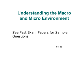 Understanding the Micro and Macro Environment