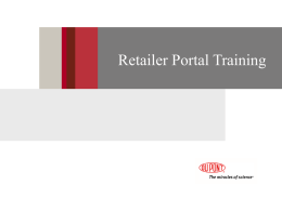 Retailer Portal Training