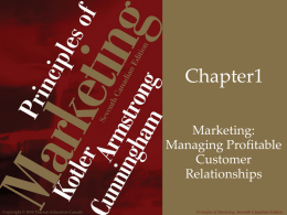 Chapter 1 - Marketing: Managing Profitable Customer