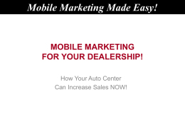 MOBILE MARKETING FOR RETAIL