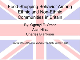Food Shopping Behavior Among Ethnic and Non