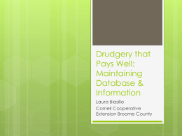 Drudgery that Pays Well: Maintaining Database & Information