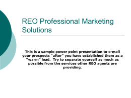 REO Professional Marketing Solutions