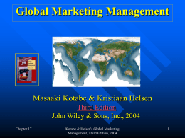 EXPORT AND IMPORT MANAGEMENT Chapter Seventeen