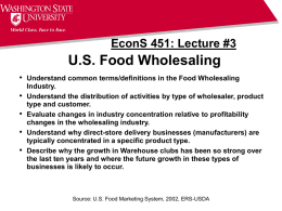US Food Wholesaling - Livestock Economics