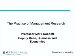 The Practice of Management Research