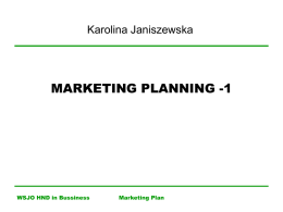 MARKETING PLANNING -1 - Serwis Informacyjny WSJO
