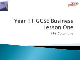 Year 11 GCSE Business