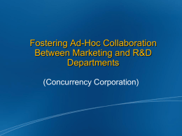 Fostering Ad-Hoc Collaboration between Marketing and R&D