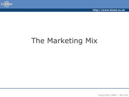 ###The Marketing Mix - PowerPoint Presentation