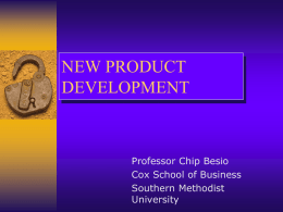 New Product Development - Southern Methodist University