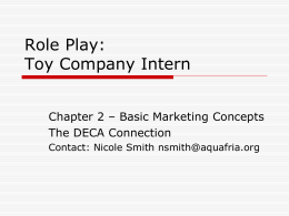 Role Play: Toy Company Intern - West-MEC