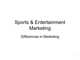 Sports & Entertainment Marketing