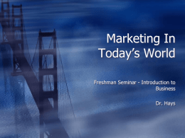Marketing In Today’s World