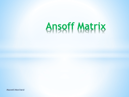 Ansoff Matrix - Elgin Park Computers
