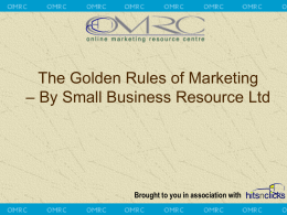 The Golden Rules of Marketing