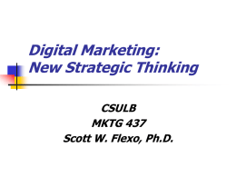 Digital Marketing: Strategic Thinking
