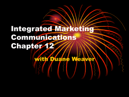 Integrated Marketing Communications Chapter 12