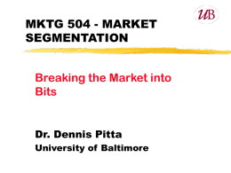 Lecture Four: Marketing Segmentation