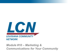 Marketing & Communications for Your Community