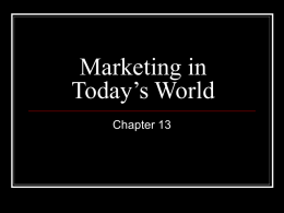 Marketing in Today`s World