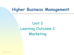 Higher Business Management - Deans Community High School