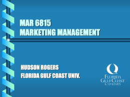 mar 6815 marketing management - Florida Gulf Coast University