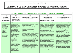 Chapter 1& 2: Eco-Consumer & Green Marketing Strategy