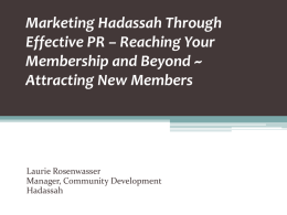 Marketing Hadassah PowerPoint