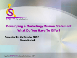 Steps Towards Personal Marketing/Mission