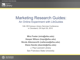 Marketing Research Guides: An Online Experiment with Libguides