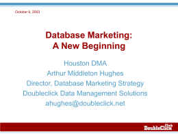 A New Beginning - Database marketing Institute