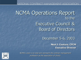 Executive Director Couture Brief - National Contract Management