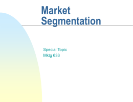 Special Topic: Segmentation