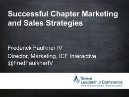 Successful Chapter Marketing and Sales Strategies